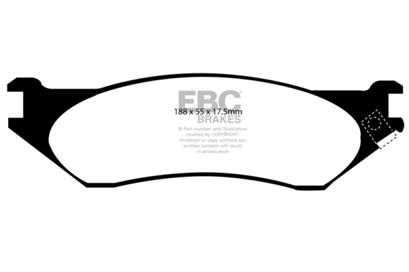 EBC 98 - 02 Dodge B150 B1500 Cargo 1500 Van 1/2 Ton Yellowstuff Front Brake Pads Brake Pads - Performance
