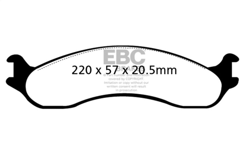 EBC 98 - 03 Dodge B250 B2500 Cargo 2500 Van 3/4 Ton Yellowstuff Front Brake Pads Brake Pads - Performance