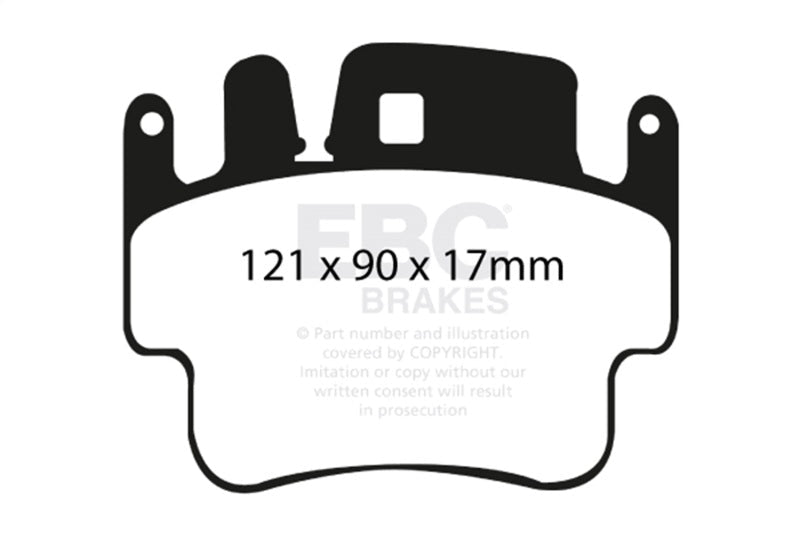 EBC 98 - 05 Porsche 911 996 3.4 Carrera 2 (Iron Rotor) Redstuff Frt Brake Pad (Check EBC Fit Guide) Brake Pads - Performance