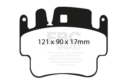 EBC 98 - 05 Porsche 911 996 3.4 Carrera 2 (Iron Rotor) Redstuff Frt Brake Pad (Check EBC Fit Guide) Brake Pads - Performance