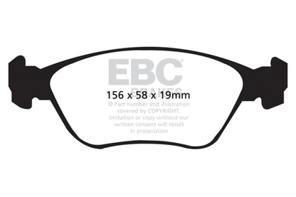 EBC 98 - 05 Volvo C70 2.3 Turbo T5 (16in Wheels) Redstuff Front Brake Pads Brake Pads - Performance