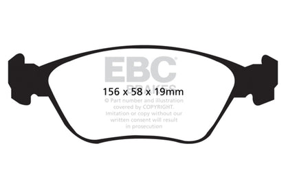 EBC 98 - 05 Volvo C70 2.3 Turbo T5 (16in Wheels) Redstuff Front Brake Pads Brake Pads - Performance