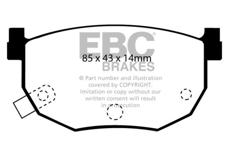 EBC 99 - 01 Hyundai Elantra 2.0 Greenstuff Rear Brake Pads Brake Pads - Performance