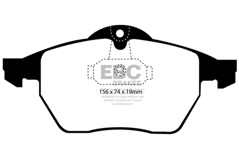 EBC 99 - 02 Saab 9 - 3 Convertible Greenstuff Front Brake Pads Brake Pads - Performance