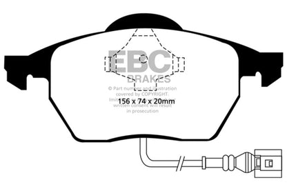 EBC 99 - 06 Audi TT 1.8 Turbo Redstuff Front Brake Pads Brake Pads - Performance