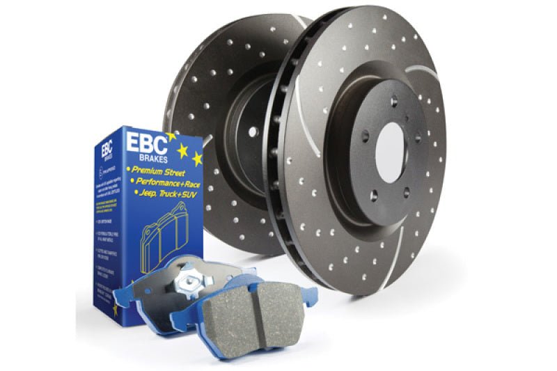 EBC S6 Brake Pad and Rotor Kit-Brake Rotors - Slot & Drilled-EBC