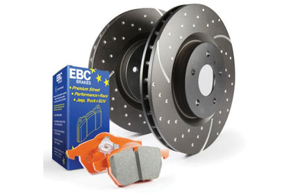 EBC S8 Brake Pad and Rotor Kit-Brake Rotors - Slot & Drilled-EBC