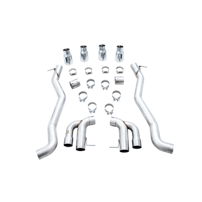 AWE Tuning 18-19 BMW M5 (F90) 4.4T AWD Axle-back Exhaust - Track Edition (Chrome Silver Tips)