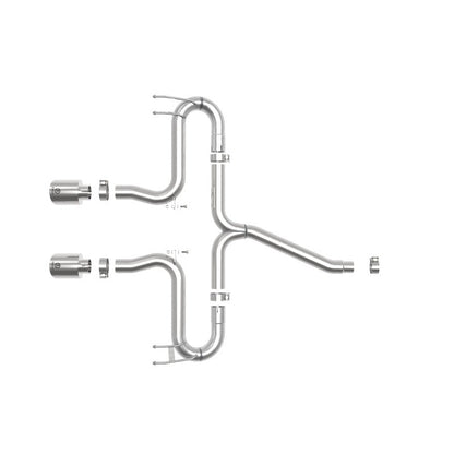 aFe Takeda 2-1/2in 304 SS Axle-Back Exhaust w/Polished Tips 17-20 Honda Civic Sport L4-1.5L (t)