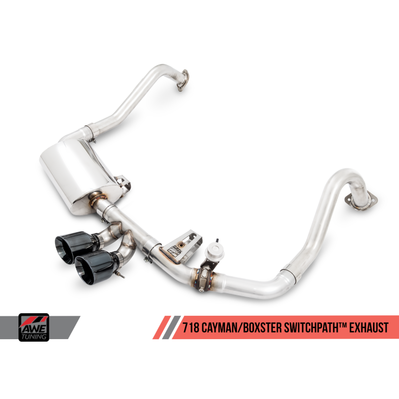 AWE Tuning Porsche 718 Boxster / Cayman SwitchPath Exhaust (PSE Only) - Diamond Black Tips