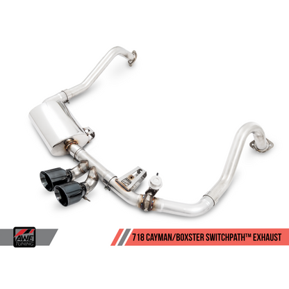 AWE Tuning Porsche 718 Boxster / Cayman SwitchPath Exhaust (PSE Only) - Diamond Black Tips