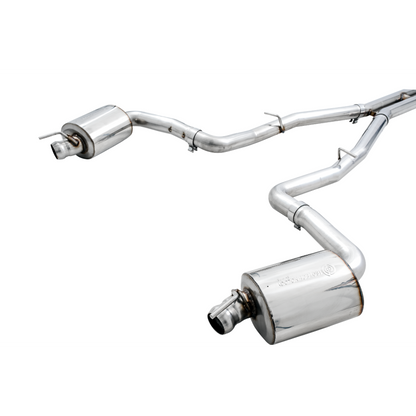 AWE Tuning 2017+ Challenger 5.7L Touring Edition Exhaust - Non-Resonated - Chrome Silver Quad Tips