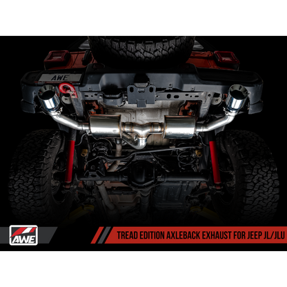 AWE Tuning 2018+ Jeep Wrangler JL/JLU Tread Edition Axle-Back Dual Exhaust - Chrome Silver Tips