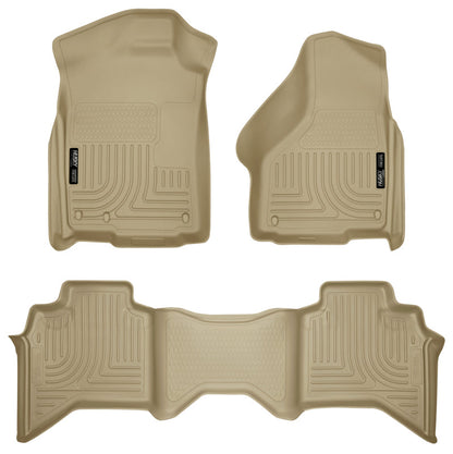 Husky Liners 03-08 Dodge Ram 1500/2500/3500 Quad Cab WeatherBeater Combo Tan Floor Liners