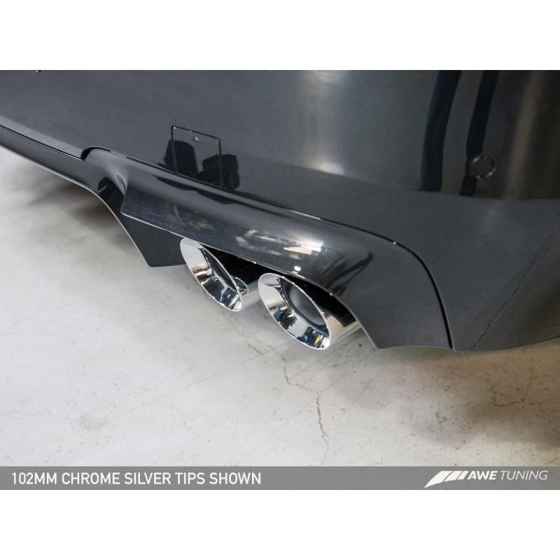 AWE Tuning BMW F10 M5 Touring Edition Axle-Back Exhaust Chrome Silver Tips