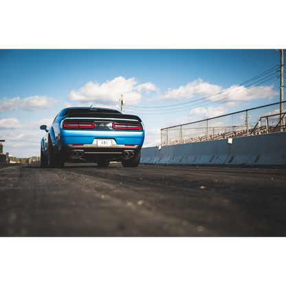 AWE Tuning 2015+ Dodge Challenger 6.4L/6.2L SC Track Edition Exhaust - Quad Chrome Silver Tips
