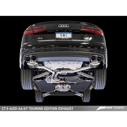 AWE Tuning Audi C7.5 A6 3.0T Touring Edition Exhaust - Quad Outlet Chrome Silver Tips