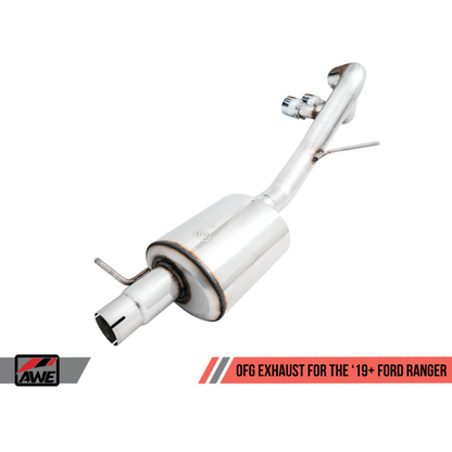 AWE Tuning 2019+ Ford Ranger 0FG Performance Exhaust System w/Chrome Silver Tips & Bash Guard