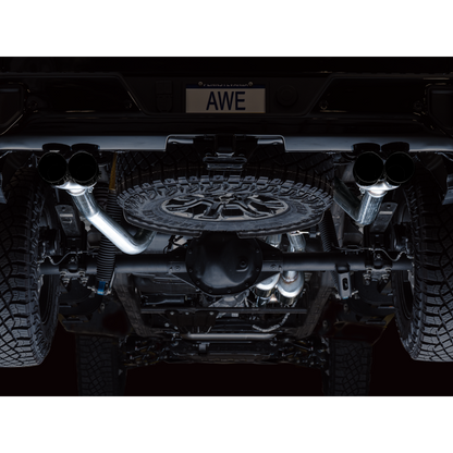 AWE Tuning 22-23 GMC Sierra 1500 AT4X 6.2L 0FG Catback Split Dual (Flat Bumper) - Diamond Black Tips
