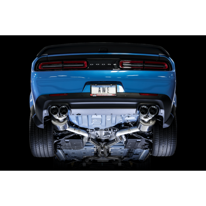 AWE Tuning 2015+ Dodge Challenger 6.4L/6.2L SC Track Edition Exhaust - Quad Chrome Silver Tips