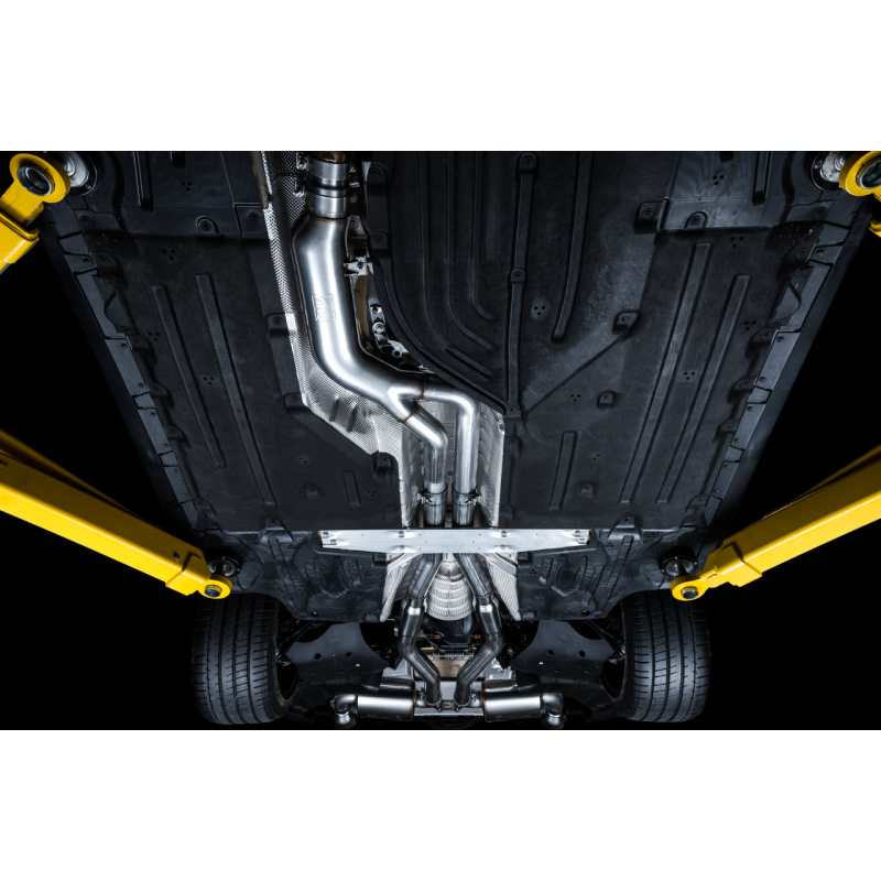 AWE Tuning 2020+ Toyota Supra A90 Resonated Touring Edition Exhaust - 5in Chrome Silver Tips