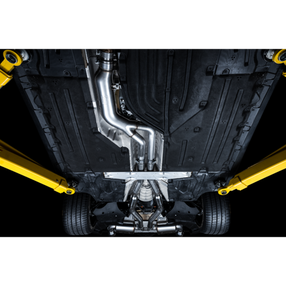 AWE Tuning 2020+ Toyota Supra A90 Resonated Touring Edition Exhaust - 5in Chrome Silver Tips