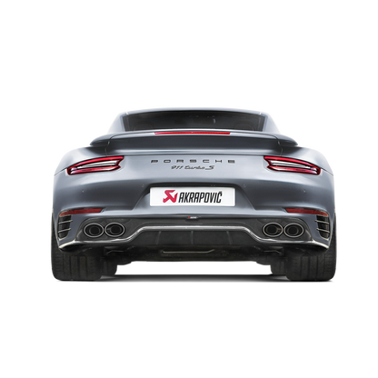 Akrapovič Slip-On Line Exhaust (Titanium) w/Tips & Gloss Diffuser - 2016-2019 Porsche 911 Turbo/Turbo S (991.2)