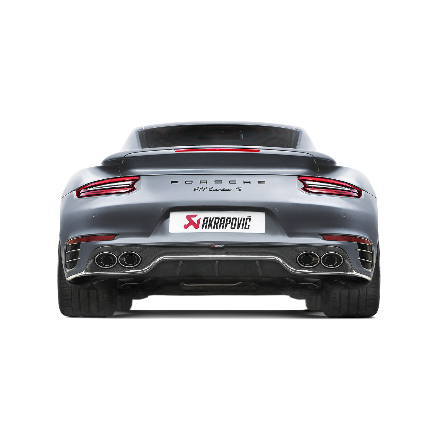 Akrapovič Slip-On Line Exhaust (Titanium) w/o Diffuser - 2016-2019 Porsche 911 Turbo/Turbo S (991.2)