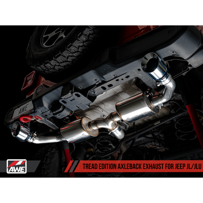 AWE Tuning 2018+ Jeep Wrangler JL/JLU Tread Edition Axle-Back Dual Exhaust - Chrome Silver Tips