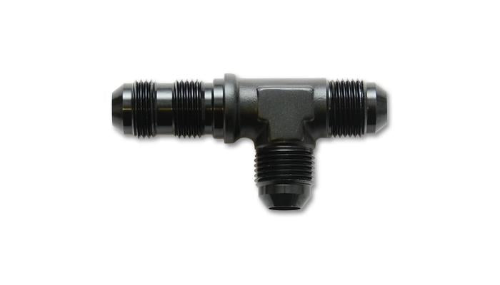 Vibrant -10AN Bulkhead Adapter Tee on Run Fittings - Anodized Black Only