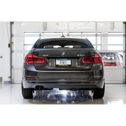 AWE Tuning BMW F3X 28i / 30i Touring Edition Axle-Back Exhaust Single Side - 80mm Black Tips
