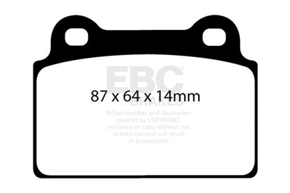 EBC 08-16 Mitsubishi Lancer Evo 10 2.0 Turbo (1 piece rotor) Bluestuff Rear Brake Pads