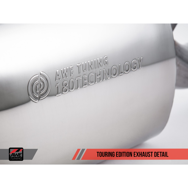 AWE Tuning BMW F3X 340i Touring Edition Axle-Back Exhaust - Chrome Silver Tips (90mm)