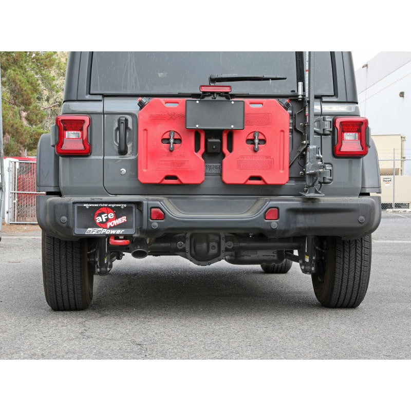 aFe MACH Force-Xp Axle-Back Exhaust System w/Black Tip 18-20 Jeep Wrangler L4-2.0T / V6-3.6L