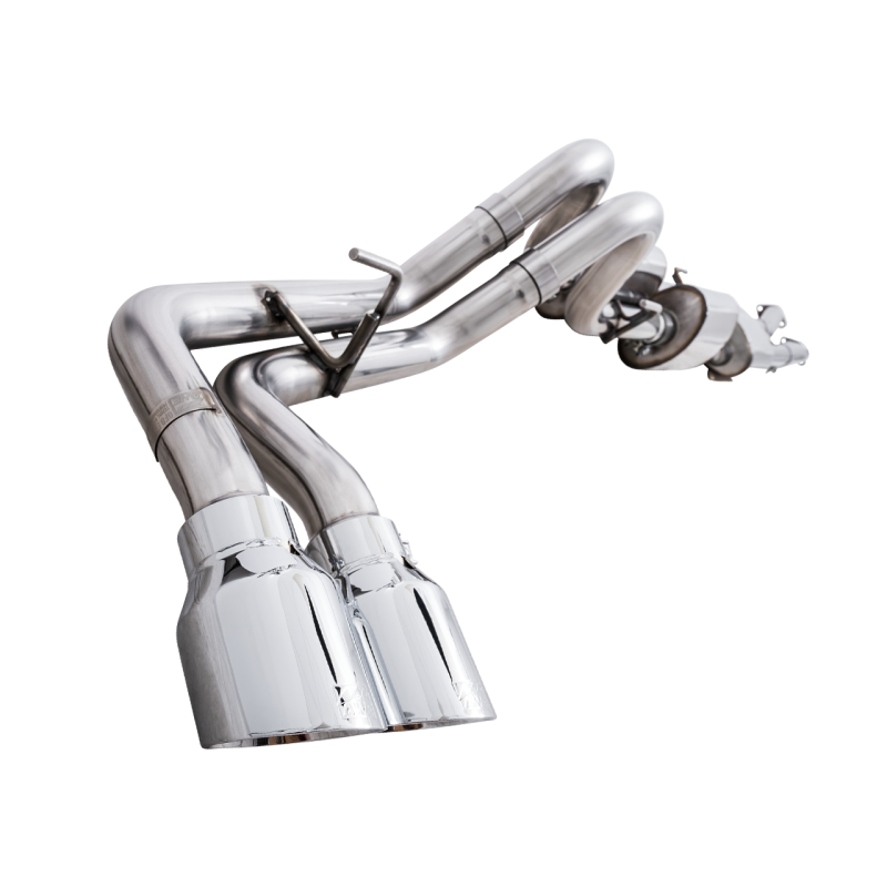 AWE 16-22 Toyota Tacoma 0FG Catback Exhaust w/ BashGuard - Dual Chrome Silver Tips