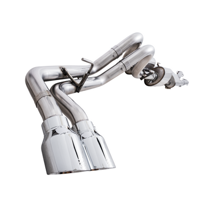 AWE 16-22 Toyota Tacoma 0FG Catback Exhaust w/ BashGuard - Dual Chrome Silver Tips