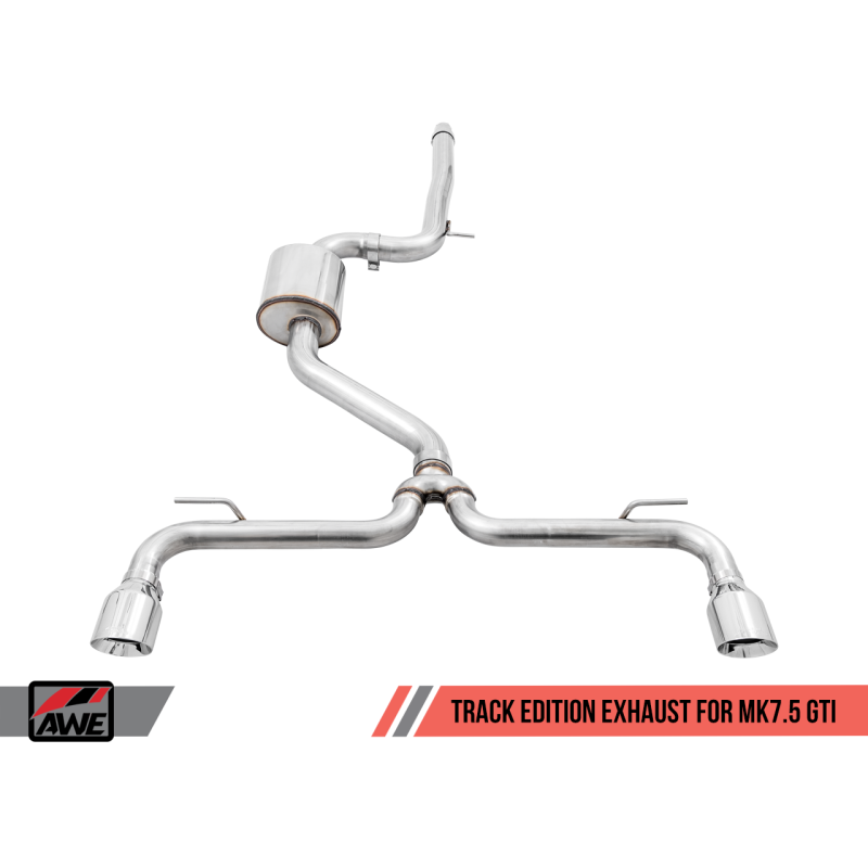 AWE Tuning Volkswagen GTI MK7.5 2.0T Track Edition Exhaust w/Chrome Silver Tips 102mm