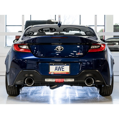 AWE Tuning Subaru BRZ/ Toyota GR86/ Toyota 86 Touring Edition Cat-Back Exhaust- Chrome Silver Tips