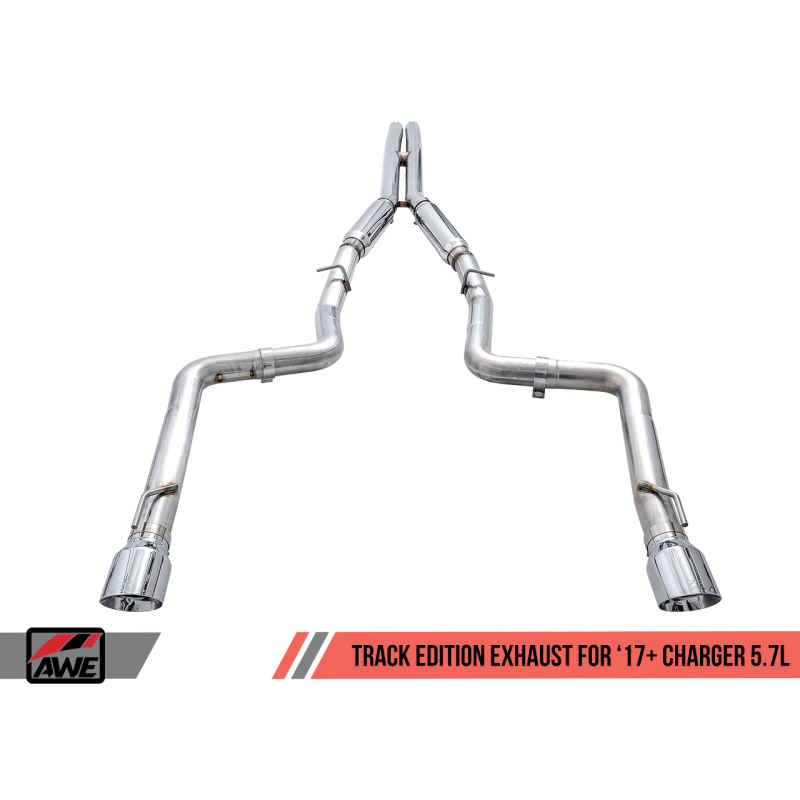 AWE Tuning 2017+ Dodge Charger 5.7L Track Edition Exhaust - Diamond Black Tips