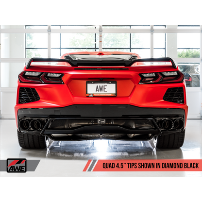 AWE Tuning 2020 Chevrolet Corvette (C8) Touring Edition Exhaust - Quad Diamond Black Tips