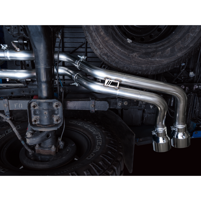 AWE 16-22 Toyota Tacoma 0FG Catback Exhaust w/ BashGuard - Dual Chrome Silver Tips