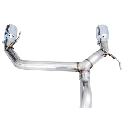 AWE Tuning 2021+ Ford Bronco 0FG Dual Rear Exit Exhaust w/Chrome Silver Tips & Bash Guard