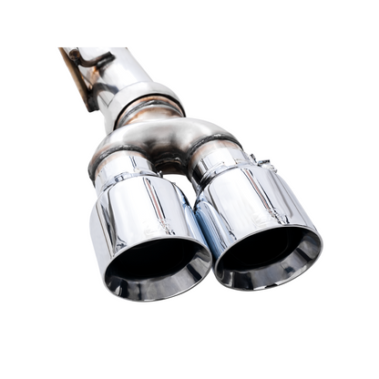 AWE Tuning 4th Gen GM 1500 6.2L 0FG Catback Split Rear Exit (w/ Bumper Cutouts) - Quad Chrome Tips