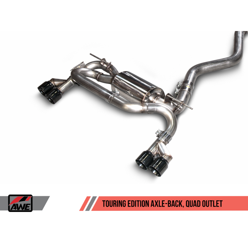 AWE Tuning BMW F3X N20/N26 328i/428i Touring Edition Exhaust Quad Outlet - 80mm Diamond Black Tips