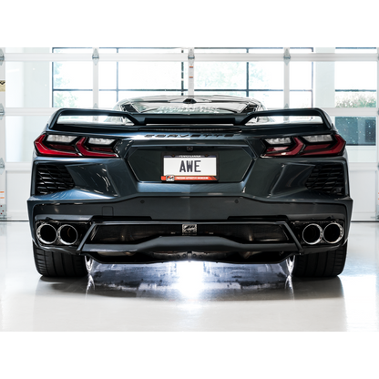 AWE Tuning 2020 Chevrolet Corvette (C8) Touring Edition Exhaust - Quad Chrome Silver Tips