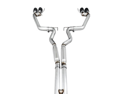 AWE Tuning 2018+ Ford Mustang GT (S550) Cat-Back Exhaust - Track Edition (Quad Diamond Black Tips)