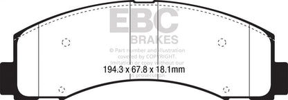 EBC 2018+ Ford F-150 2.7L Twin Turbo (2WD) Greenstuff Front Brake Pads