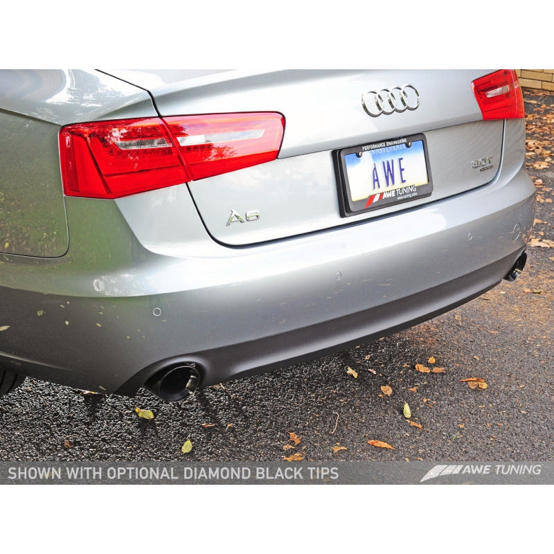 AWE Tuning Audi C7 A6 3.0T Touring Edition Exhaust - Dual Outlet Diamond Black Tips