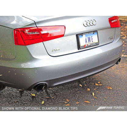 AWE Tuning Audi C7 A6 3.0T Touring Edition Exhaust - Dual Outlet Diamond Black Tips