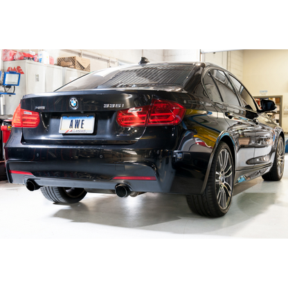 AWE Tuning BMW F3X 335i/435i Touring Edition Axle-Back Exhaust - Diamond Black Tips (102mm)